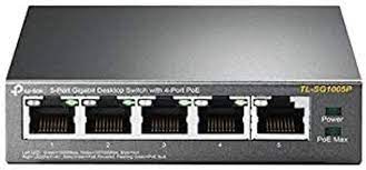 [250000100005] TP-LINK TL-SG1005P 5-Port Gigabit Desktop Switch with 4-Port PoE